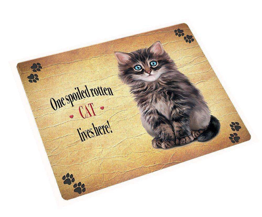 Cat Dark Grey Spoiled Rotten Cat Tempered Cutting Board