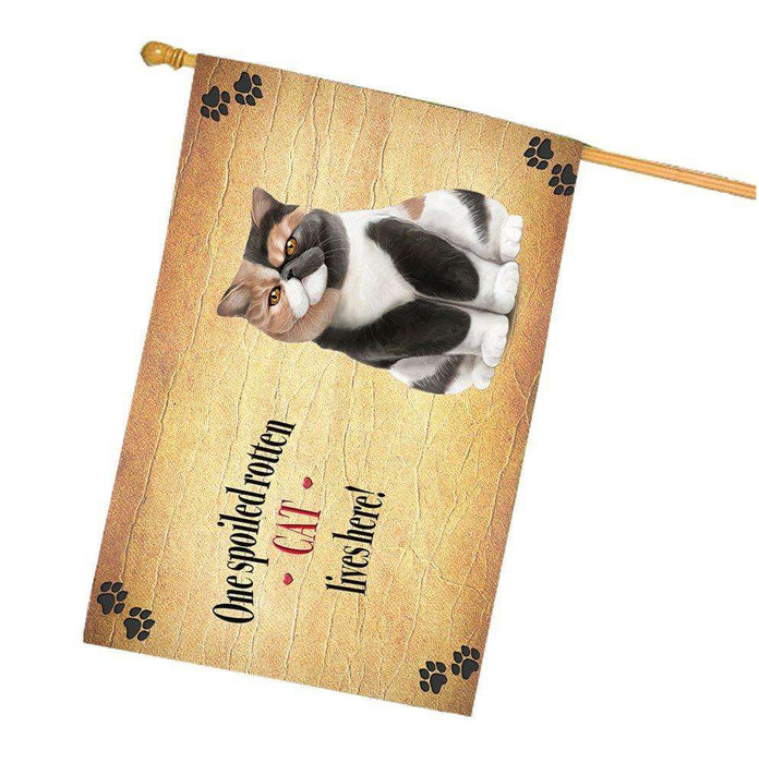 Cat Exotic Shorthair Spoiled Rotten Cat House Flag