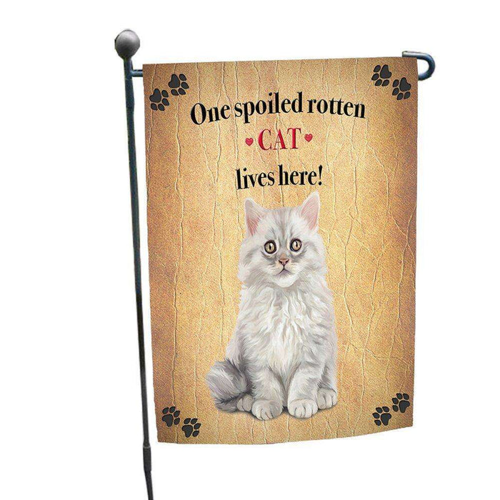Cat Fluffy Longhair Spoiled Rotten Cat Garden Flag