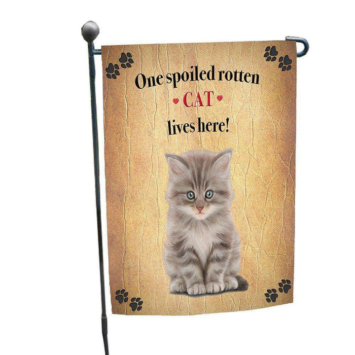 Cat Grey Kitty Spoiled Rotten Cat Garden Flag