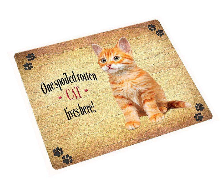 Cat Tabby Orange Spoiled Rotten Cat Tempered Cutting Board