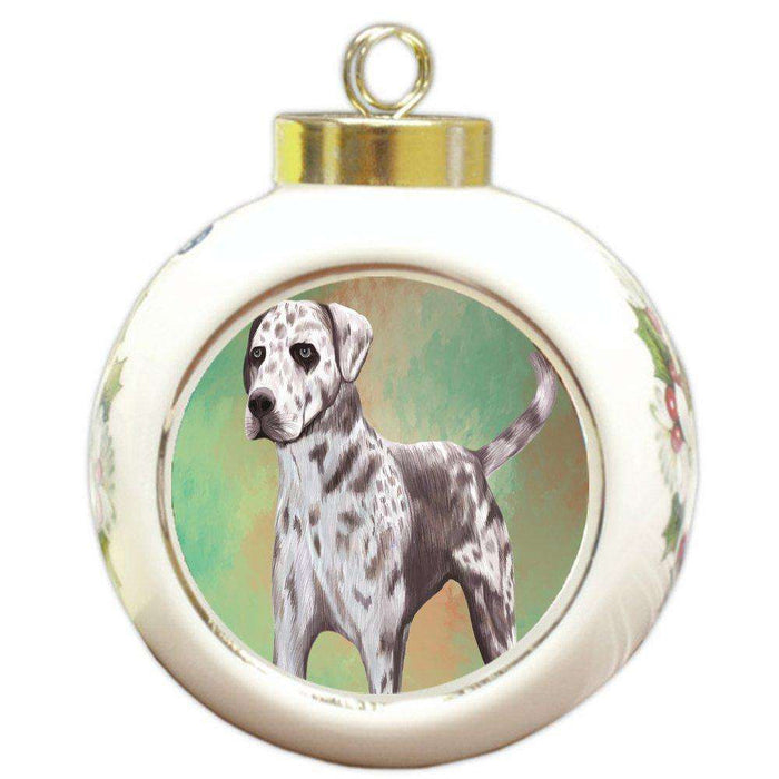 Catahoula Leopard Dog Round Ball Christmas Ornament