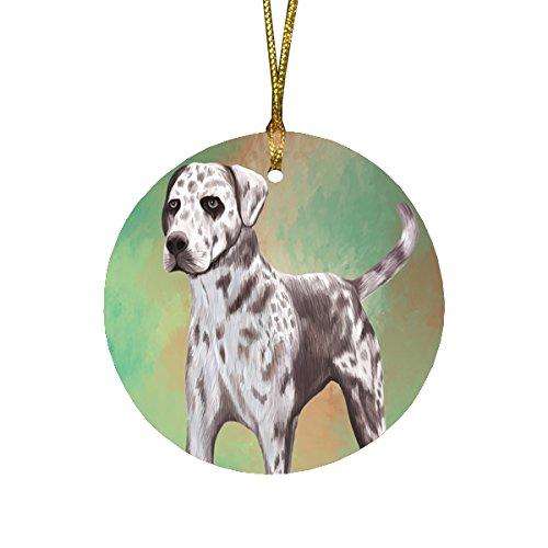 Catahoula Leopard Dog Round Christmas Ornament