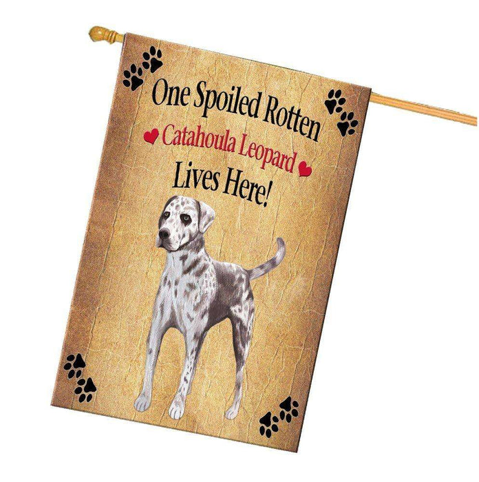 Catahoula Leopard Spoiled Rotten Dog House Flag