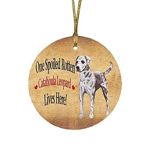 Catahoula Leopard Spoiled Rotten Dog Round Christmas Ornament
