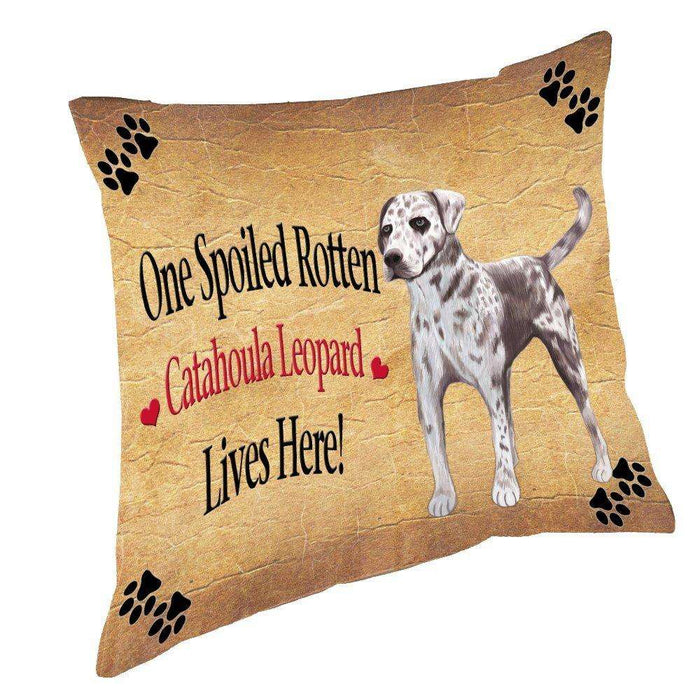 Catahoula Leopard Spoiled Rotten Dog Throw Pillow