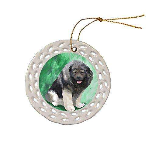 Caucasian Ovcharka Dog Christmas Doily Ceramic Ornament