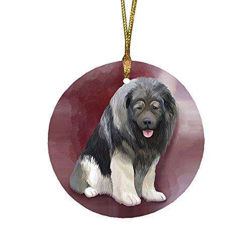 Caucasian Ovcharka Dog Round Christmas Ornament