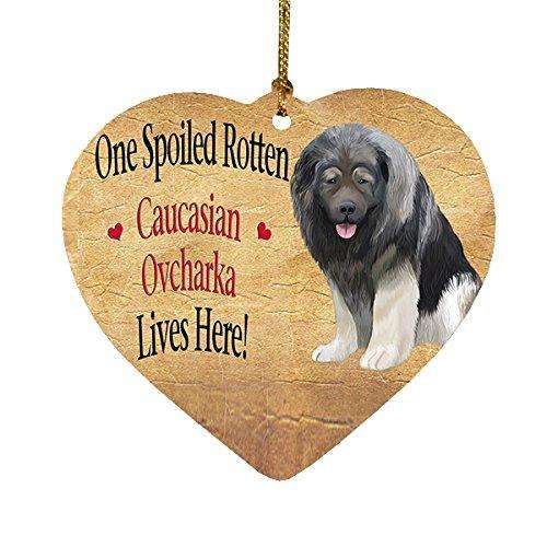 Caucasian Ovcharka Spoiled Rotten Dog Heart Christmas Ornament