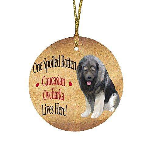 Caucasian Ovcharka Spoiled Rotten Dog Round Christmas Ornament