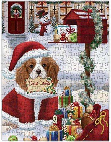 Cavalier King Charles Spaniel Dear Santa Letter Christmas Holiday Mailbox Dog Puzzle with Photo Tin (300 pc.)