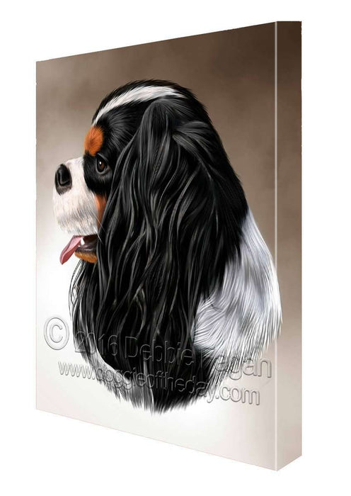 Cavalier King Charles Spaniel Dog Art Portrait Print Canvas