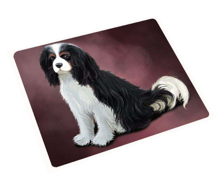 Cavalier King Charles Spaniel Dog Art Portrait Print Woven Throw Sherpa Plush Fleece Blanket