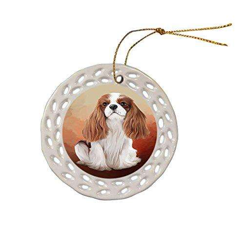 Cavalier King Charles Spaniel Dog Christmas Doily Ceramic Ornament