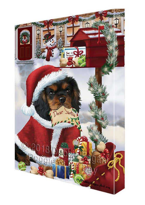 Cavalier King Charles Spaniel Dog Dear Santa Letter Christmas Holiday Mailbox Canvas Print Wall Art Décor CVS102806