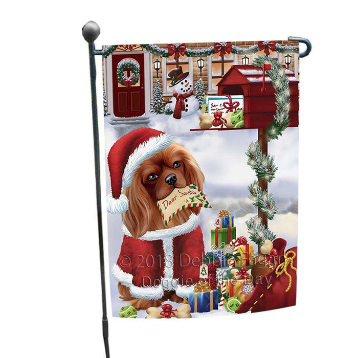 Cavalier King Charles Spaniel Dog Dear Santa Letter Christmas Holiday Mailbox Garden Flag GFLG53947