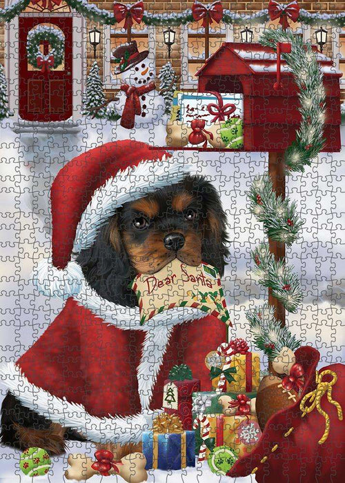 Cavalier King Charles Spaniel Dog Dear Santa Letter Christmas Holiday Mailbox Puzzle with Photo Tin PUZL82692