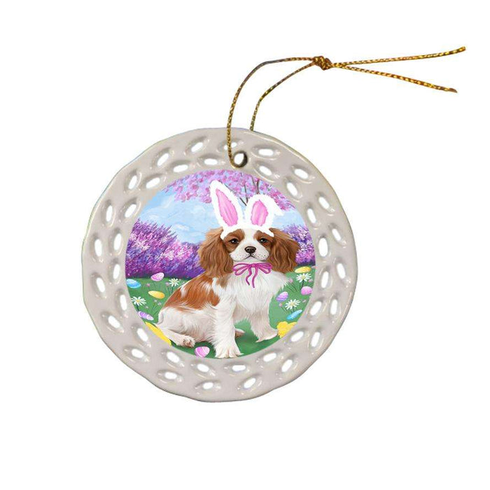 Cavalier King Charles Spaniel Dog Easter Holiday Ceramic Doily Ornament DPOR49093