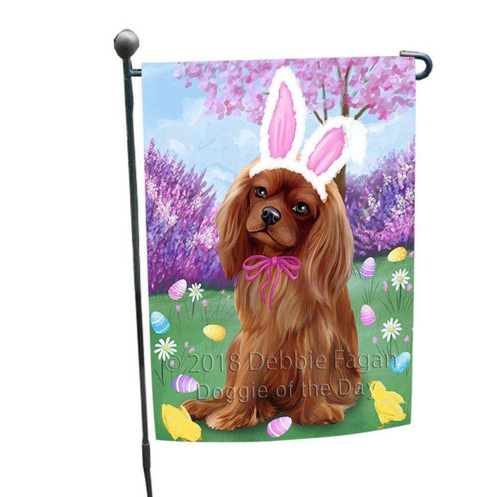 Cavalier King Charles Spaniel Dog Easter Holiday Garden Flag GFLG49003