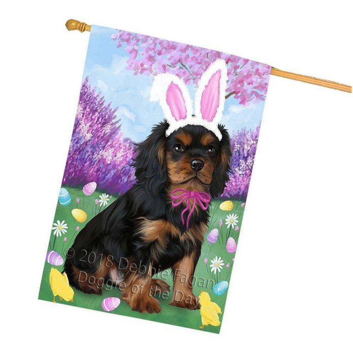 Cavalier King Charles Spaniel Dog Easter Holiday House Flag FLG49057