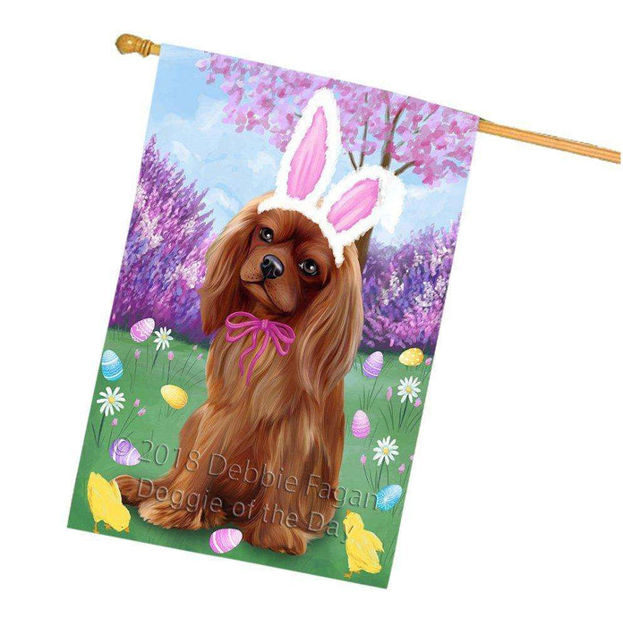 Cavalier King Charles Spaniel Dog Easter Holiday House Flag FLG49059