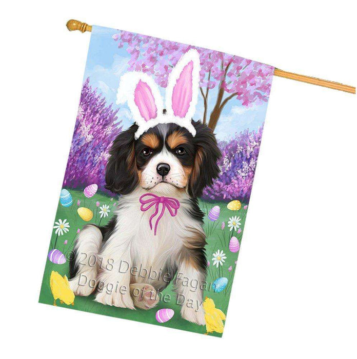 Cavalier King Charles Spaniel Dog Easter Holiday House Flag FLG49060