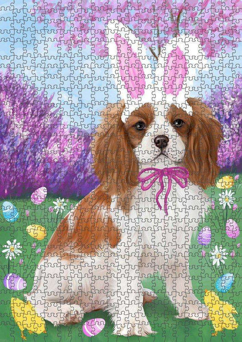 Cavalier King Charles Spaniel Dog Easter Holiday Puzzle with Photo Tin PUZL50322