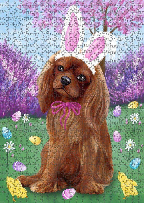 Cavalier King Charles Spaniel Dog Easter Holiday Puzzle with Photo Tin PUZL50325