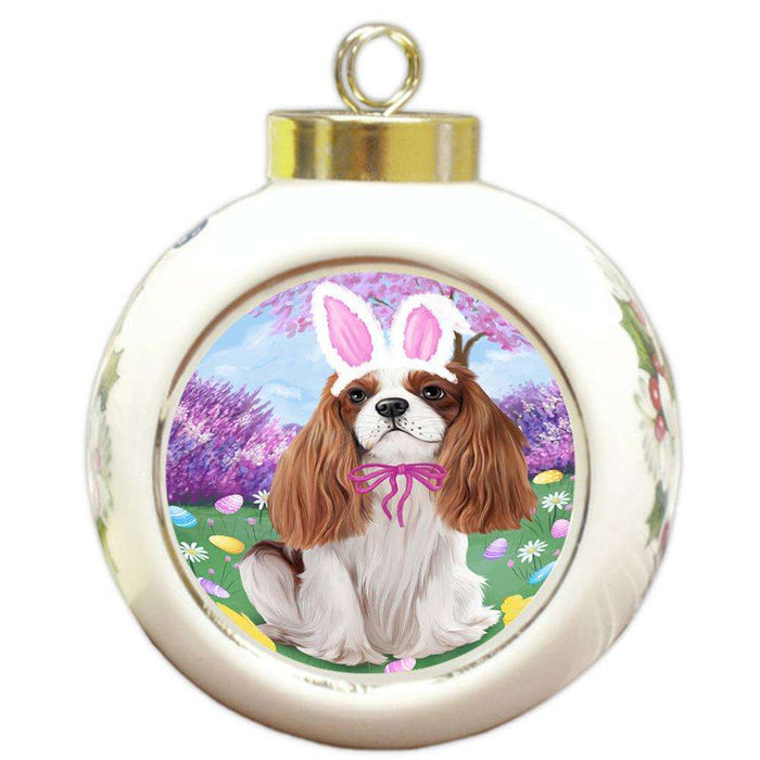 Cavalier King Charles Spaniel Dog Easter Holiday Round Ball Christmas Ornament RBPOR49090