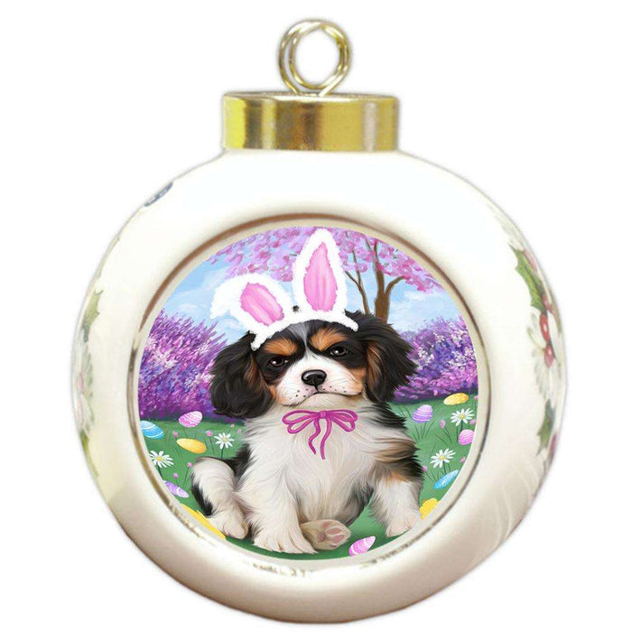 Cavalier King Charles Spaniel Dog Easter Holiday Round Ball Christmas Ornament RBPOR49095