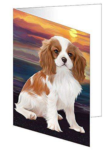 Cavalier King Charles Spaniel Dog Handmade Artwork Assorted Pets Greeting Cards and Note Cards with Envelopes for All Occasions and Holiday Seasons D263