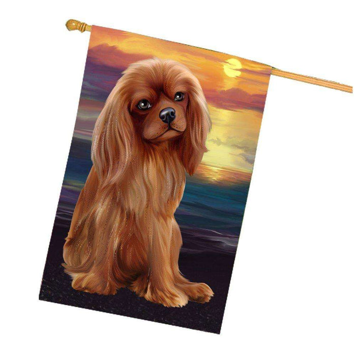 Cavalier King Charles Spaniel Dog House Flag HF307