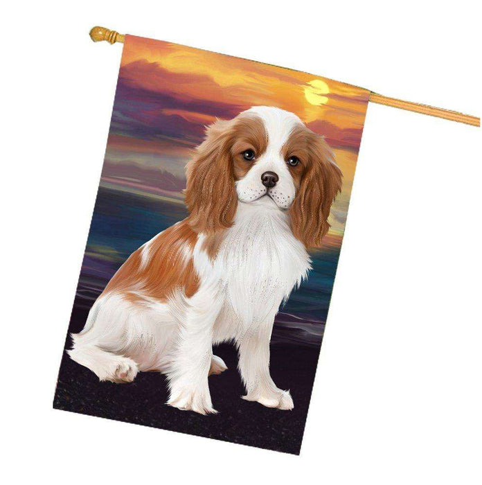 Cavalier King Charles Spaniel Dog House Flag HF309