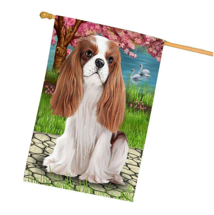 Cavalier King Charles Spaniel Dog House Flag HF310