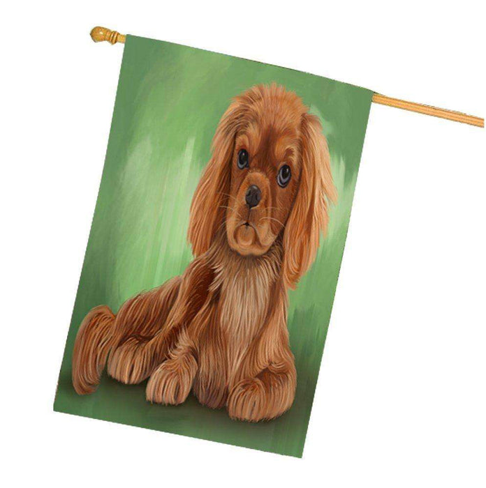 Cavalier King Charles Spaniel Dog House Flag