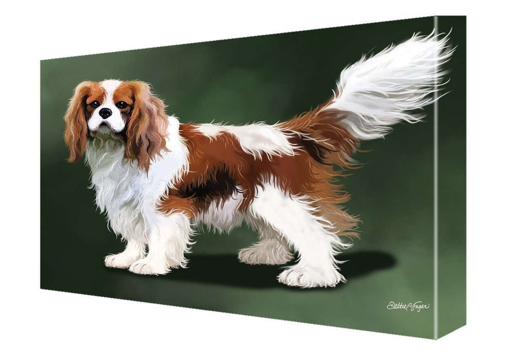 Cavalier King Charles Spaniel Dog Painting Printed on Canvas Wall Art Signed