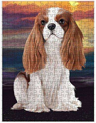 Cavalier King Charles Spaniel Dog Puzzle with Photo Tin D477