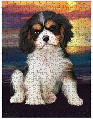 Cavalier King Charles Spaniel Dog Puzzle with Photo Tin D478