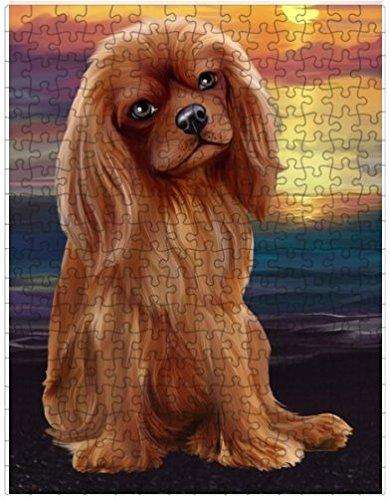 Cavalier King Charles Spaniel Dog Puzzle with Photo Tin D479