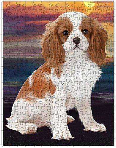 Cavalier King Charles Spaniel Dog Puzzle with Photo Tin D481