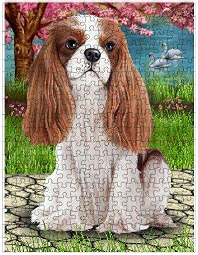 Cavalier King Charles Spaniel Dog Puzzle with Photo Tin D482