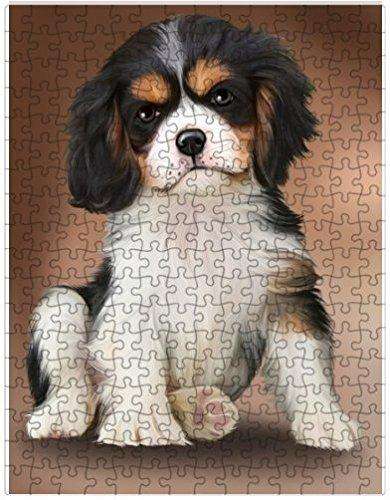 Cavalier King Charles Spaniel Dog Puzzle with Photo Tin D483