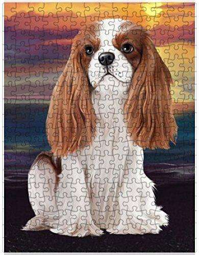 Cavalier King Charles Spaniel Dog Puzzle with Photo Tin