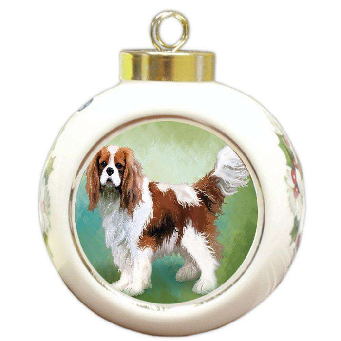 Cavalier King Charles Spaniel Dog Round Ball Christmas Ornament