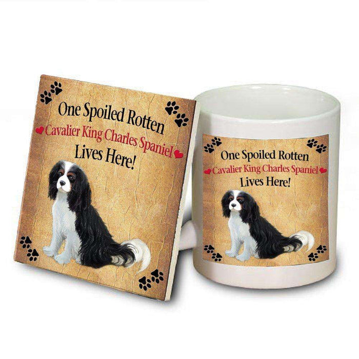 Cavalier King Charles Spaniel Spoiled Rotten Dog Mug and Coaster Set