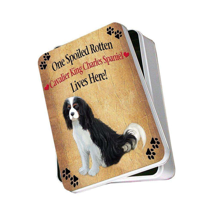 Cavalier King Charles Spaniel Spoiled Rotten Dog Photo Storage Tin