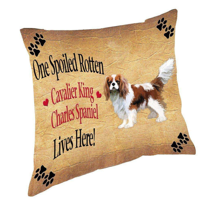 Cavalier King Charles Spaniel Spoiled Rotten Dog Throw Pillow