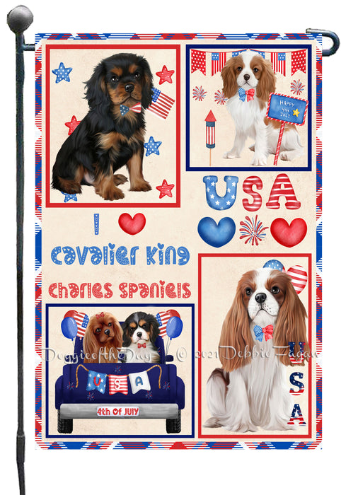 4th of July Independence Day I Love USA Cavalier King Charles Spaniel Dogs Garden Flag GFLG66887