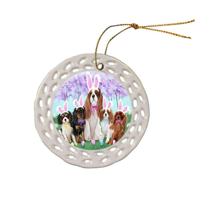 Cavalier King Charles Spaniels Dog Easter Holiday Ceramic Doily Ornament DPOR49091
