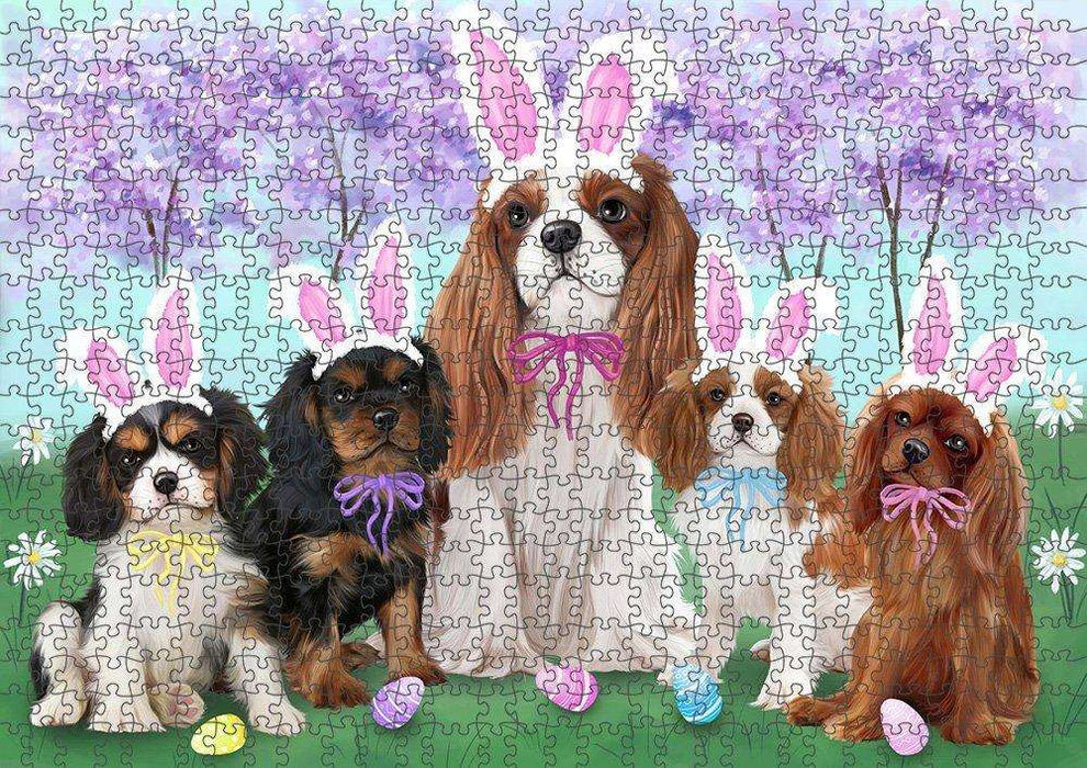 Cavalier King Charles Spaniels Dog Easter Holiday Puzzle with Photo Tin PUZL50316